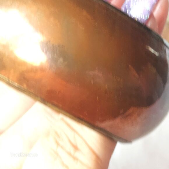 Vintage 1990s Bangle Bracelets Set Of 3 Copper Brass Metals - Picture 7 of 12